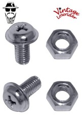 Vintage Lowrider Fender 8x5mm 1 PAIR Bolt & Nuts Lowrider Bicycle Cruiser Chrome