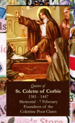 Saint St. Colette of Corbie with Quotes (2'' x 3 1/2'') Heavy Paperstock Holy Card
