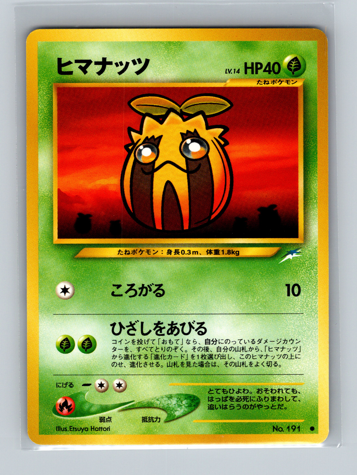 Japanese - SUNKERN  - No. 191 - Neo Destiny - Common - Pokemon Card - NM