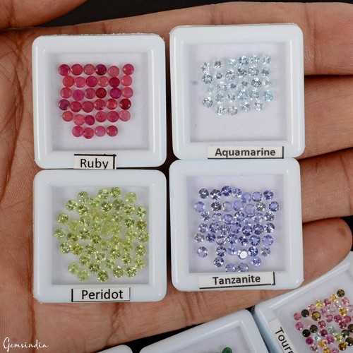 7 Lots Estate Genuine Semi Precious Round Cut Multi Gemstones Collection~240 Pcs - Picture 3 of 7
