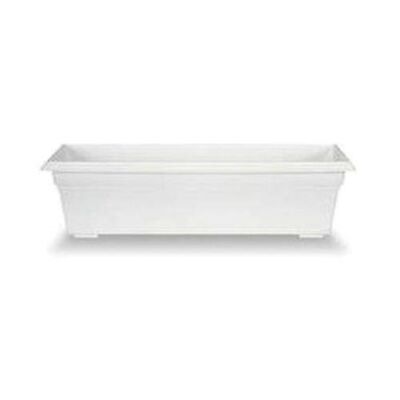 Novelty Countryside Durable Plastic Flower Box Planter, White, 24in