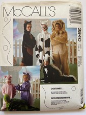 McCalls Sewing Pattern 3940 Skunk Lion Turtle Cow Pig Unicorn Costume Kids M UC
