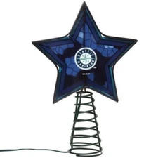 SEATTLE MARINERS Mosaic Christmas Tree Topper Baseball Ornament Light Up Star