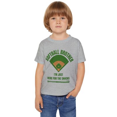 Softball Brother Toddler T-Shirt, Funny Sports Tee, Youth Baseball Apparel  - Main Image