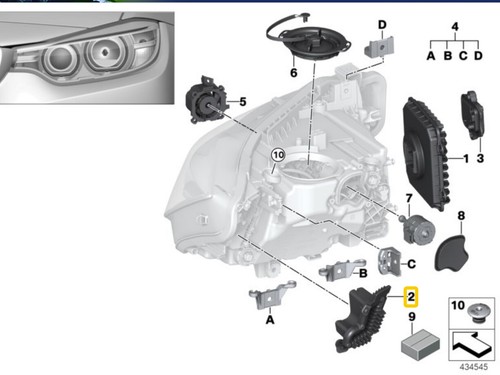 1x New Origi Turn Signal Led Module Left Side BMW 3 F30 F31 M3 LCI 63117419619 - Picture 3 of 3
