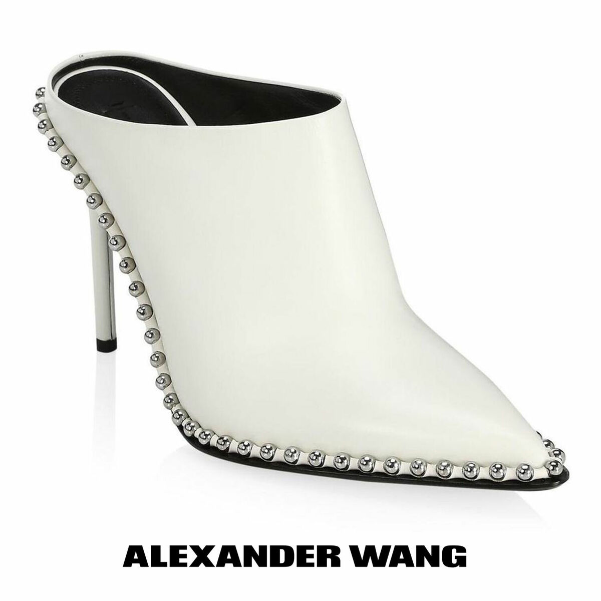 Alexander Wang Eri Studded White Leather Size 8 US Women's Alexander Wang Eri Studded White Leather Size 8 US Women's