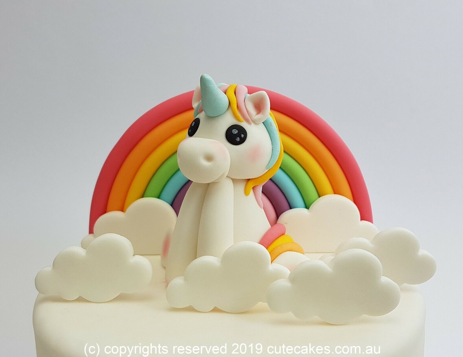 A Twoly Magical Birthday Unicorns, Rainbows and Stars Edible Cake Topper  Image or Strips ABPID56256