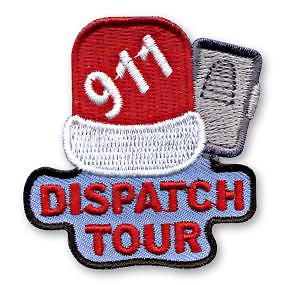 Boy Girl Cub 911 DISPATCH TOUR Fun Patches Crests Badge GUIDE SCOUT Call Center