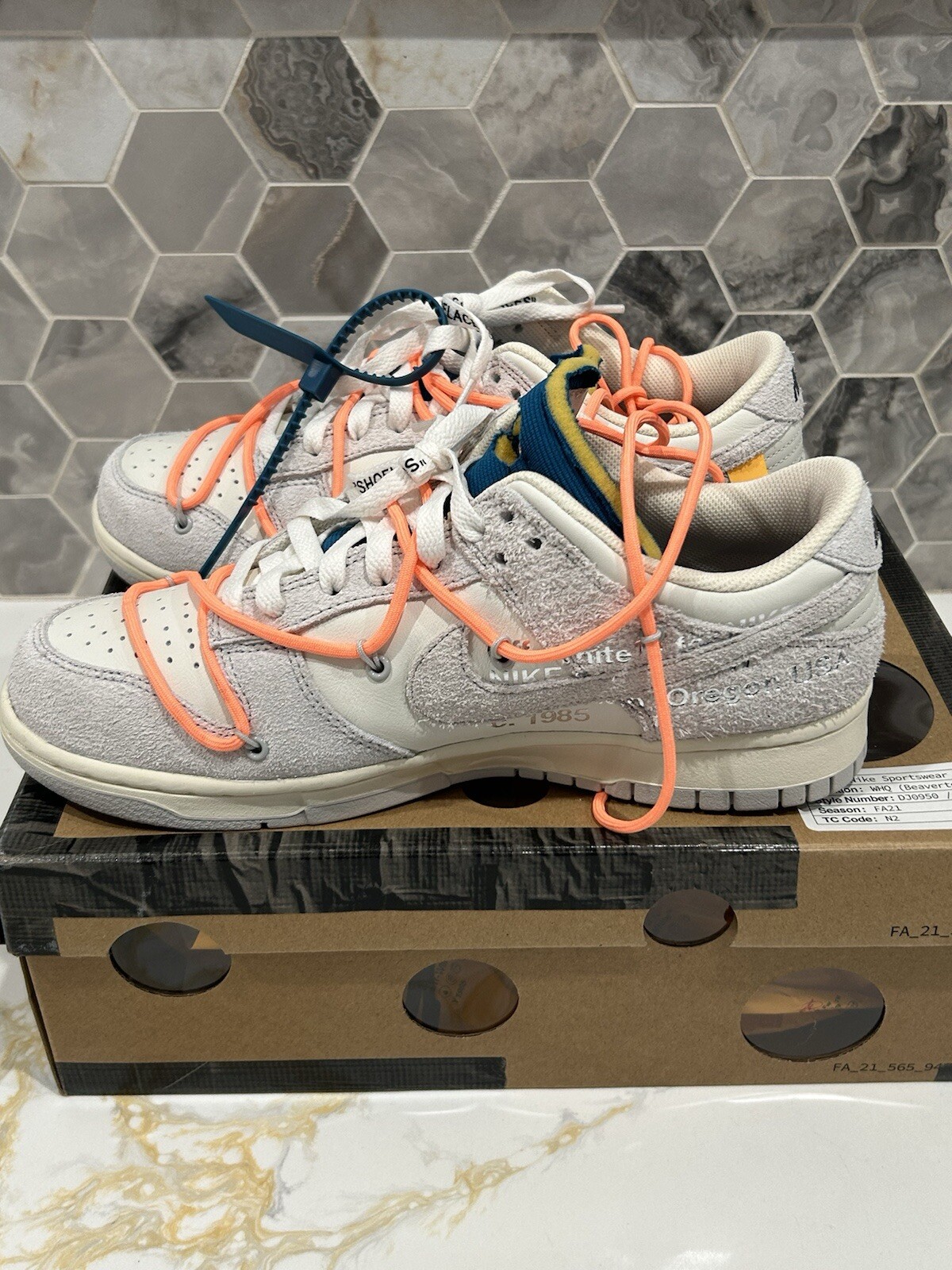 OFF WHITE X NIKE Taglia 9 5 Nike Off White x Dunk Low Lotto 19 di 50