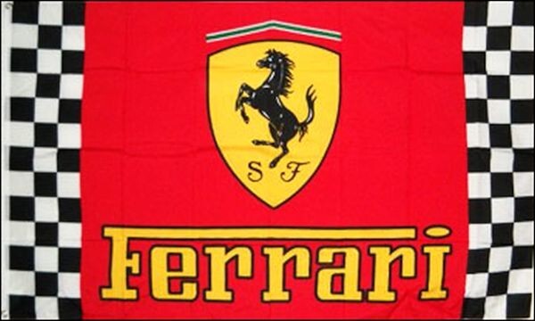 Ferrari Racing Checkered Car Flag Double Sided Banner 3x5ft