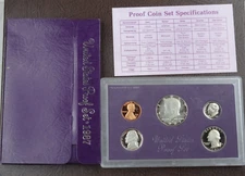 1987-S US Mint Proof Set 5 Coin Set OGP COA Original Government Packaging