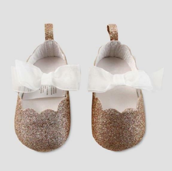 gold glitter shoes for baby girl