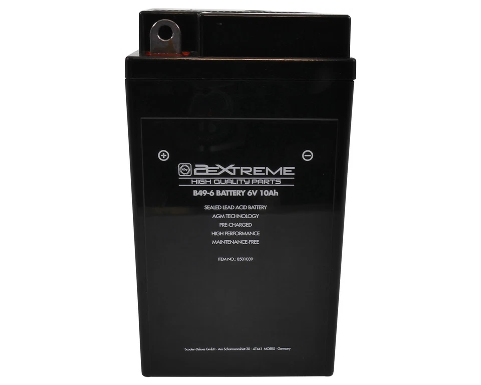 Battery B49-6 AGM 6V 10Ah Fits BMW R 25/3 R 50 /2 R50 S R 51 R 60 69 Vespa - Image 2 of 4