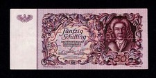 AUSTRIA 50 SCHILLING JAKOB PRANDTAUER 1951 P-130 VF