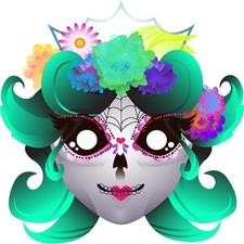30 Custom Teal Mystical Skull Personalized Address Labels