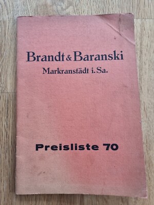 Katalog Brandt & Baranski Markranstädt Pumpenfabrik um 1930