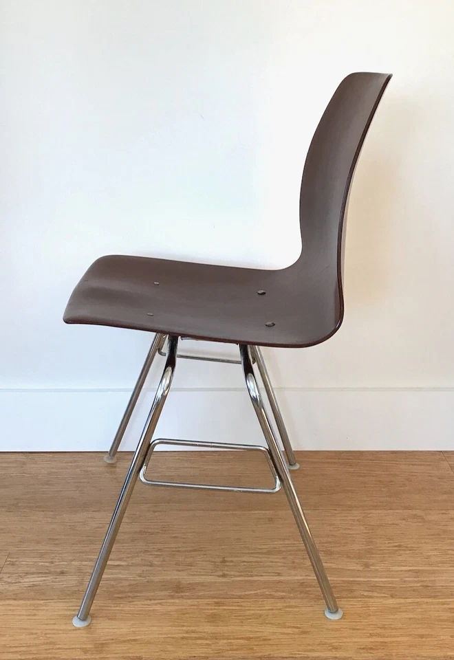 Silla auxiliar Mid Century moderna de los años 60 Pagholz Flotto moldeada de palisandro, Eames Foto 4 de 4