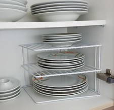 Laminated Wire 3 Tier Corner Plate Shelf Stand Rack Kitchen Cupboard Storage