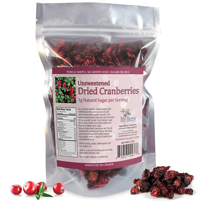 Unsweetened Dried Cranberries, No Added Sugar, Juice or Oils, 1G Natural Suga...