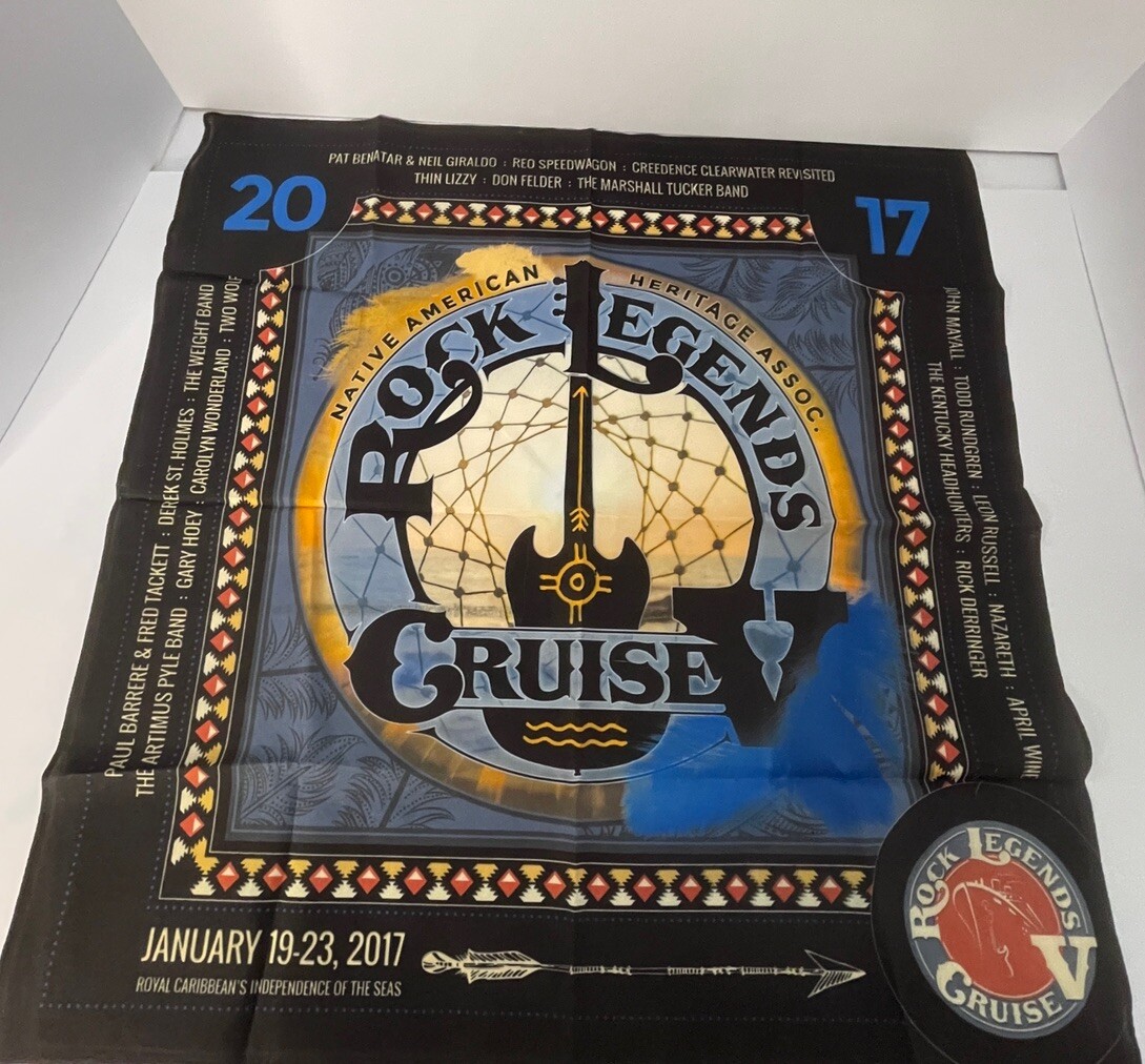 Rock Legends Cruise 2017 Bandanna New 21 1/2 “ Square | eBay display picture 2
