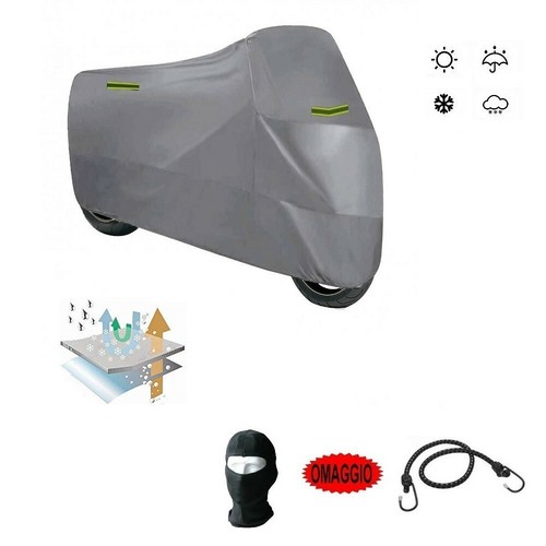 COMPATIBILE CON HONDA VARADERO 1000 TELO COPRIMOTO COPRISCOOTER CON PARABREZZA E BAULETTO IMPERMEABILE IN NYLON COPERTURA UNIVERSALE TG.XL COVER ANTIPIOGGIA INSERTI CATARINFRANGENTI