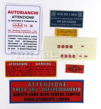Fiat Bianchina Panoramica 500 Giardiniera Engine Sticker Set New