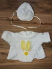 Vintage 1985 Cabbage Patch Kids Preemie Boy Yellow Bunny Outfit Hat & Shirt Cpk
