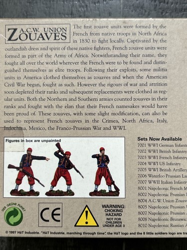 Hat Industries #8004 1/72 Scale A.C.W. Union ZOUAVES 48 figures NEW - Picture 4 of 5