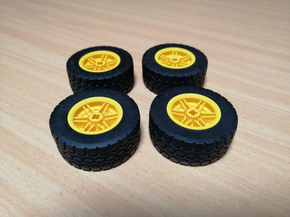 LEGO Technik 4 Stück Reifen 49.5 x 20 gelbe Felge / TECHNIC - Bild 2 von 4