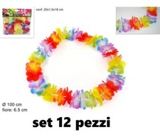 Set 12 Pezzi Ghirlanda Hawaiana Colorata Feste Party Spiaggia Mare Estate dfh