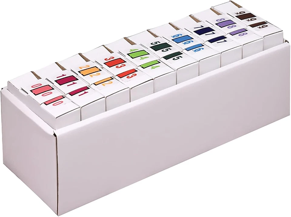 Smead BCCRN Bar-Style Color-Coded Numeric Label, 0-9, Label Roll, Assorted  - Image 2 of 4