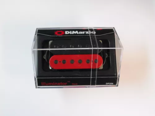 DiMarzio Regular Spaced Illuminator Neck Red/Black W/Black Poles DP 256