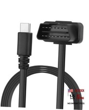 OBD Power Cable Right Angle OBD2 to Type C Adapter 12V OBD II Male to 12V 3A