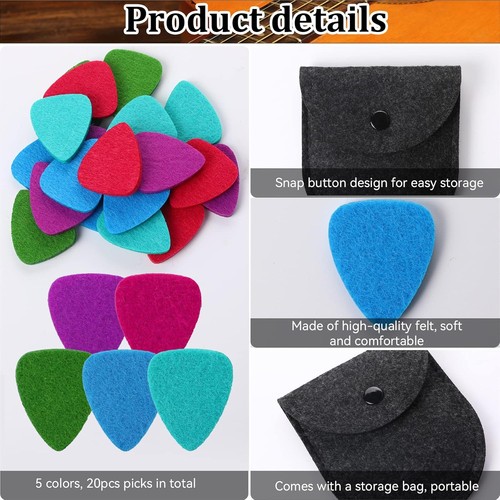 20Pcs Ukulele Felt Picks Guitar Compatible with Classical... - Picture 3 of 7