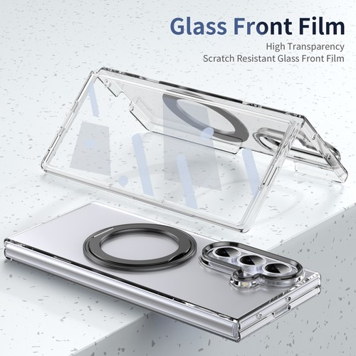 Transparent Rotating Stand Case with Glass Film For Samsung Galaxy Z Fold7/6/5/4 - 第 3/14 張圖片
