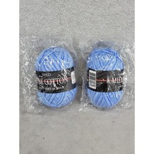 2 Skeins DHFZ Milk Cotton Light Blue Soft Acrylic Yarn Knitting Crochet Craft