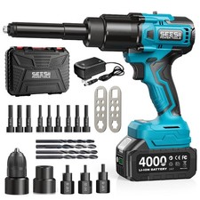 Seesii Cordless Rivet Nut Tool, Battery Powered Rivet Nut Gun fr Metric Nutserts