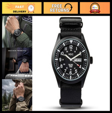 Men's Tactical Military Watch - Waterproof Analog Field Watch, 12/24H Time, Blac