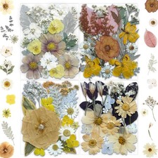 MIKIYA 90Pcs Dried Pressed Flowers for Resin Molds, Vintage White Bulk