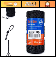 Strong Black Nylon Twine 465ft 36 Tarred Bank Line 2.3mm - Ideal for Gardening,