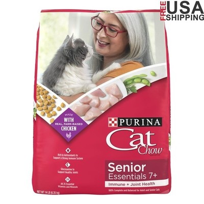 Senior Cat Food Joint Health Dry Kibble Chicken Antioxidants Glucosamine 14lb US