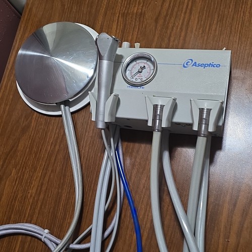 Aseptico Dental Handpiece Control Unit Pneumatic/Air w/ Foot Pedal, Gauge, Hoses