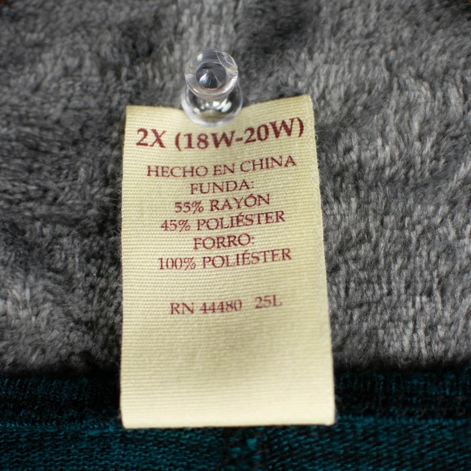 Top de mujer Faded Glory 2X antiguo verde azulado en capas manga larga talla grande Foto 3 de 4