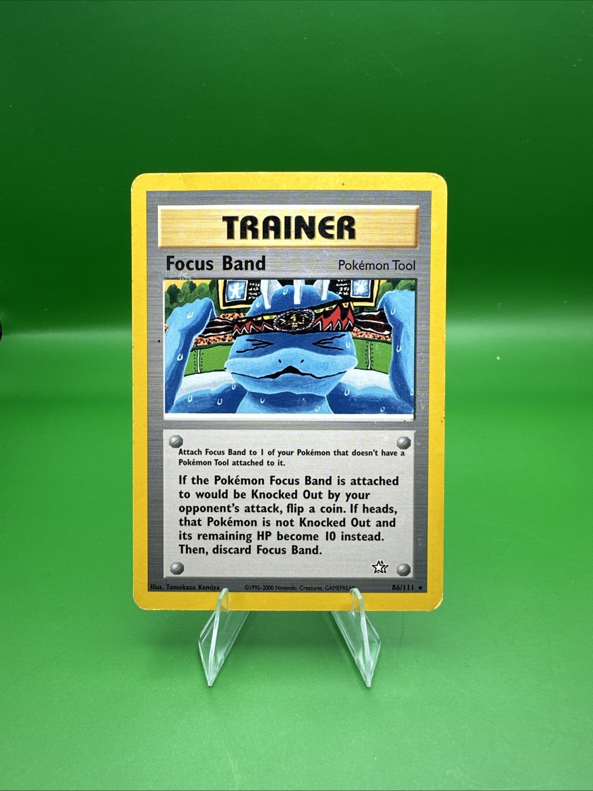 FOCUS BAND 86/111 Neo Genesis Rare Trainer Pokemon Card - Unlimited - LP