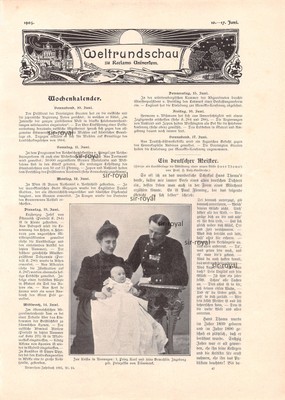 Prinz Karl und Ingeborg von Dänemark - 1905 - Historisches Titelblatt ~20x27cm