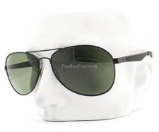 Ray-Ban Aviator Sunglasses RB3549 006/9A Matte Black Green Polarized 61mm w/case