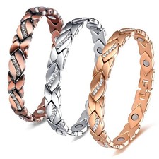 Women s Magnetic Pure Copper Bracelet 3500 Gauss Magnets, Adjustable Sparkling