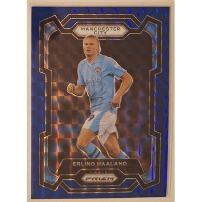 Erling Haaland Blue Mosaic #3 | 2023-24 Panini Prizm Premier League Soccer