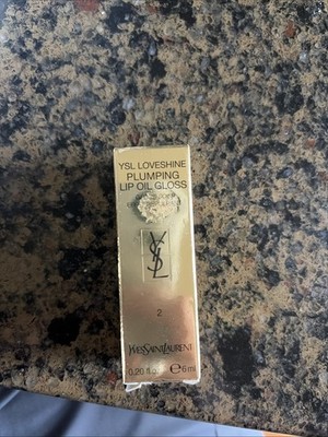 YSL Loveshine Plumping Lip Oil Gloss 2025, #2 Lucky Moonstone, 0.2oz/6ml New