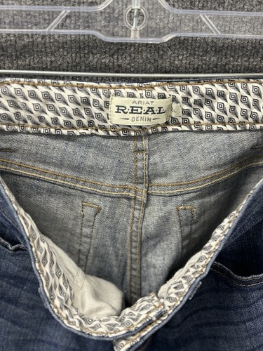 Ariat Jeans Womens 30L Blue Real High Rise Straight Leg Medium Wash Denim 33.5” - Picture 14 of 15